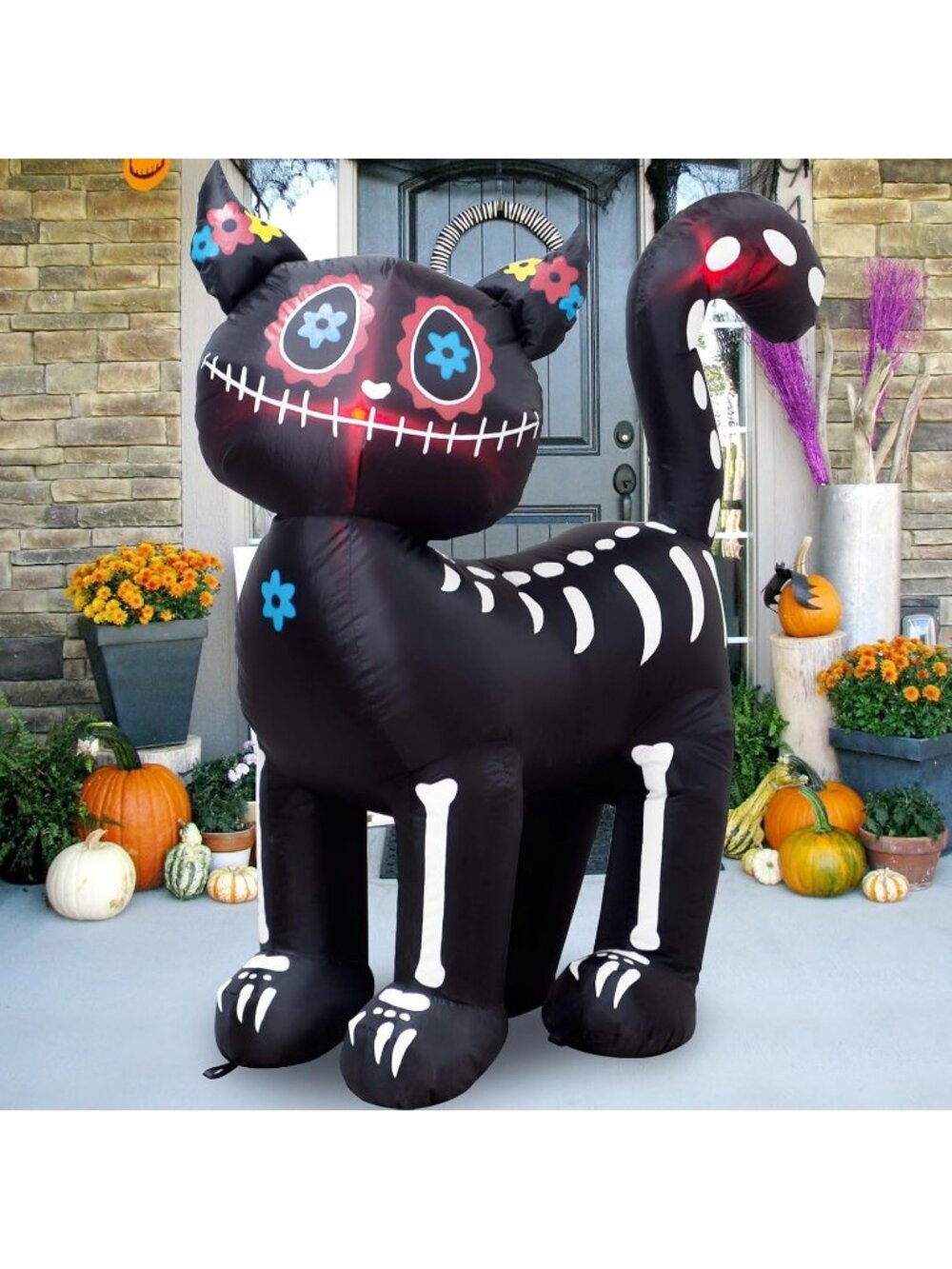 4 Feet Tall Halloween Inflatable Black Cat LED Lights Outdoor Indoor Holiday Dec